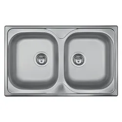 Lavello 2 vasche (79x50cm) OCEANO Inox Prelucidato OH792IPC - immagine 1