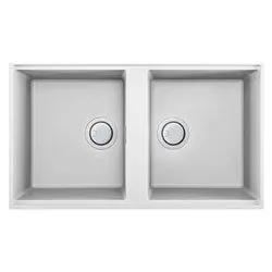 Lavello 2 vasche (83,6x48,8cm) BEST 450 SOTTOTOP Bianco Opaco LGB45068BSO - immagine 1