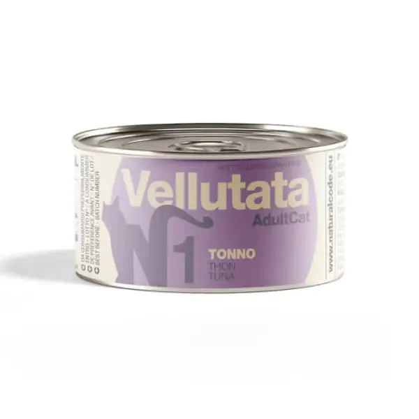 Natural Code Vellutate in acqua di cottura Grain Free 85 gr Tonno - confezione da 12 pezzi - Cibo umido per gatti - immagine 1