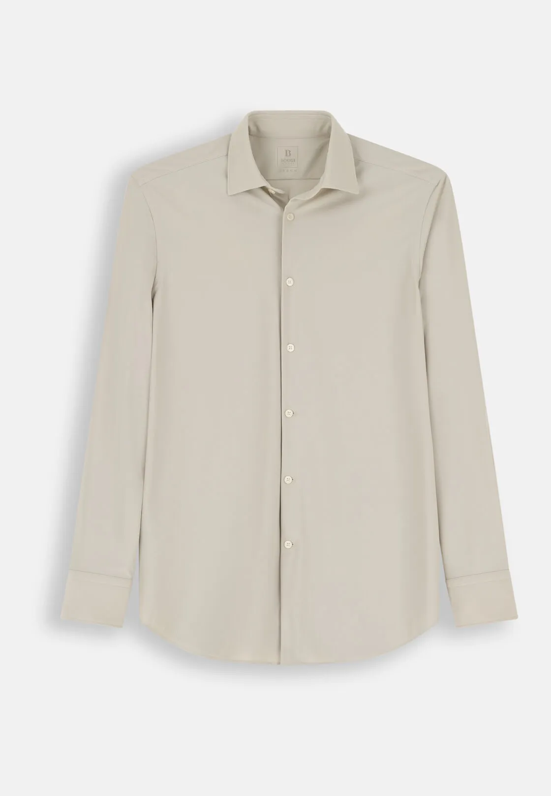 Boggi, Camicia In Nylon Elasticizzato B Tech Slim Fit, Uomo, Beige, Taglia: XL - immagine 6