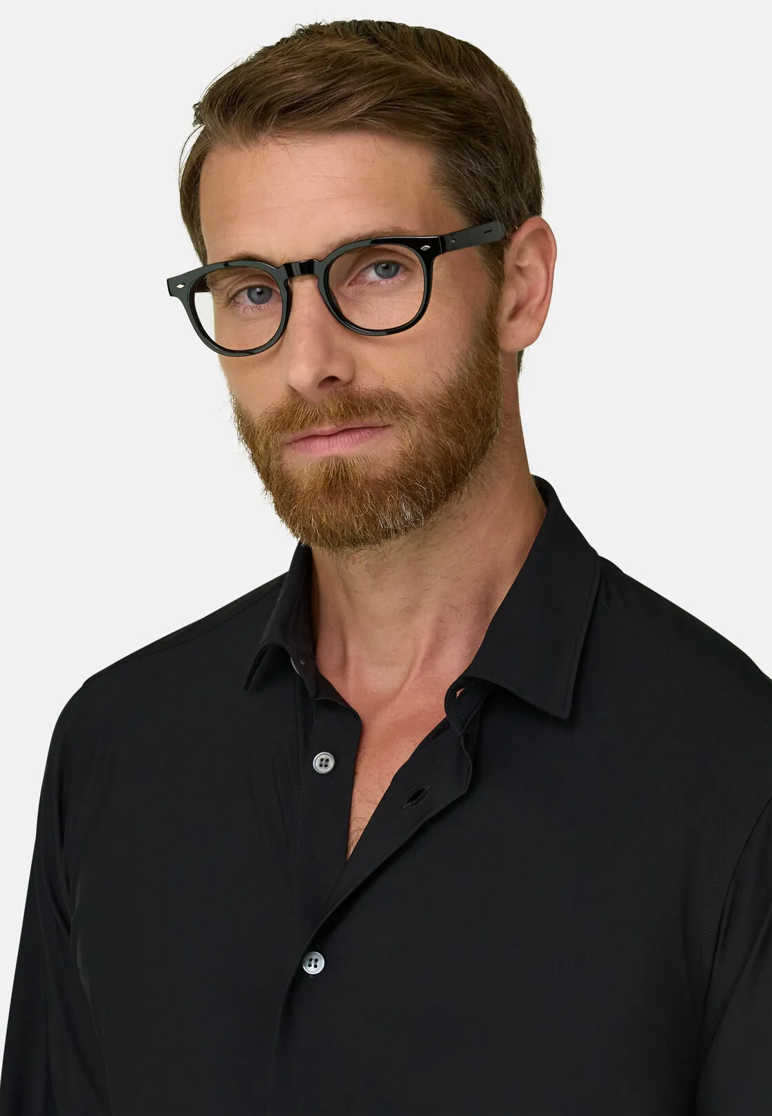 Boggi, Camicia In Nylon Elasticizzato Slim Fit, Donna, Nero, Taglia: S - immagine 3