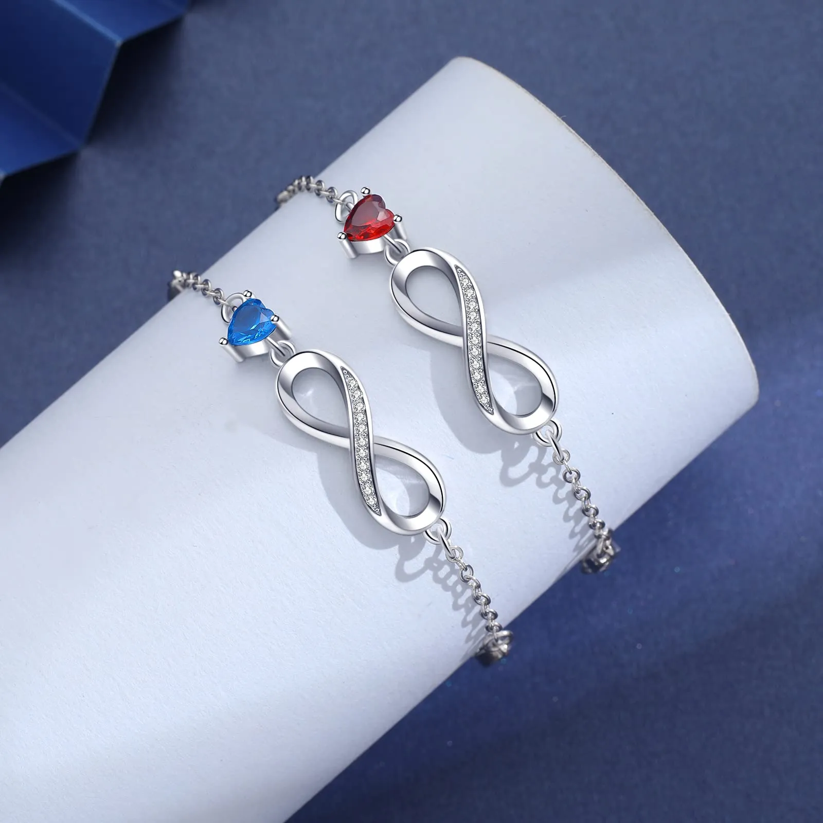Tusuzik Bracciale Argento 925 Donna Infinito con Cuore Zirconi - immagine 5