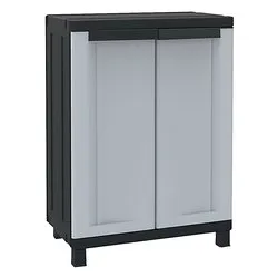 TWIST Black 680 Armadio plastica 2 Ante battenti Grigio e Nero (70cm) Mobile KIT - immagine 1