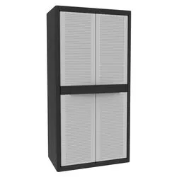 JUMBO QBLACK 2900 Armadio plastica 2 Ante battenti Grigio e Nero (90cm) Mobile KIT - immagine 1