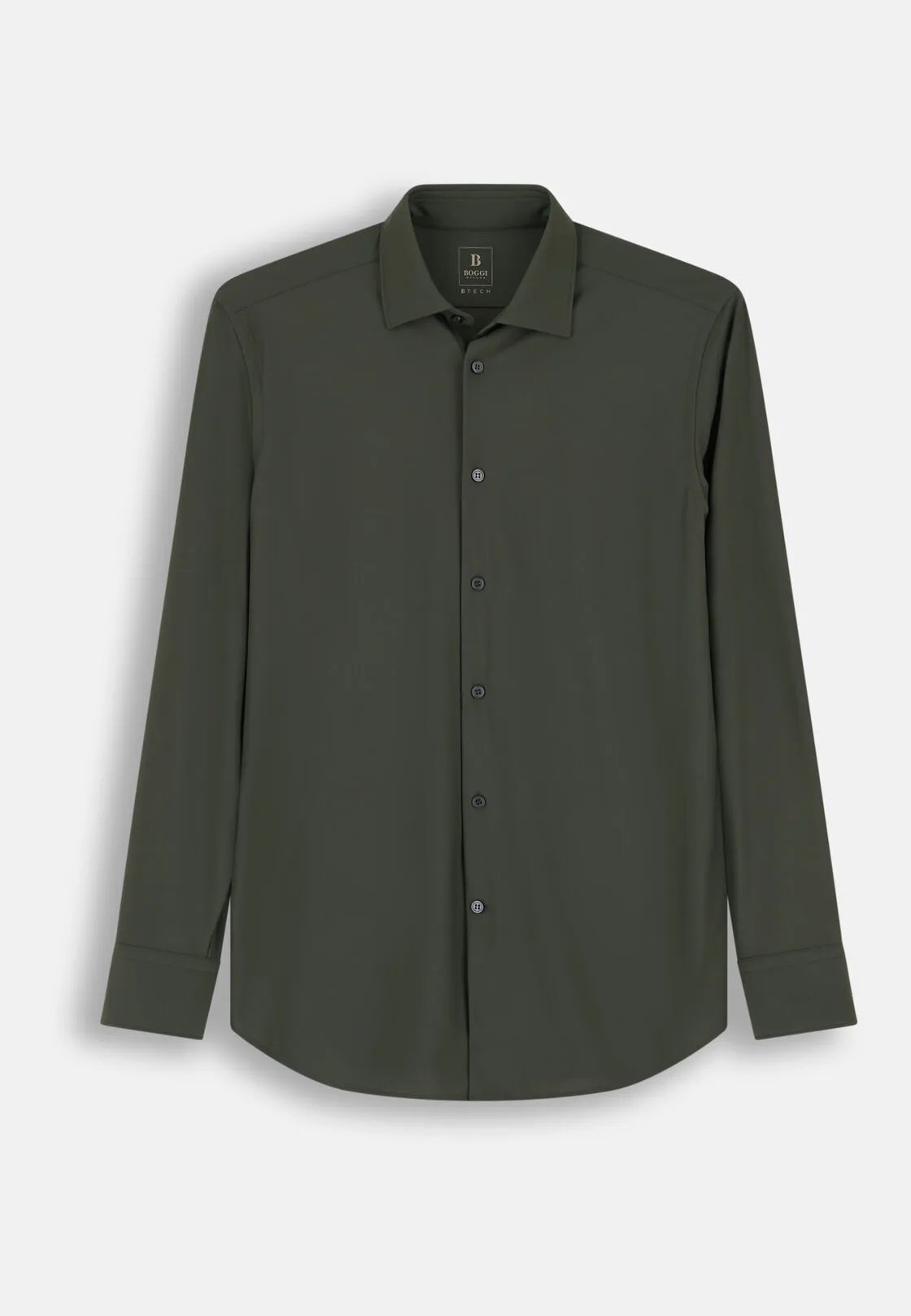 Boggi, Camicia In Nylon Elasticizzato B Tech Slim Fit, Uomo, Militare, Taglia: S - immagine 6