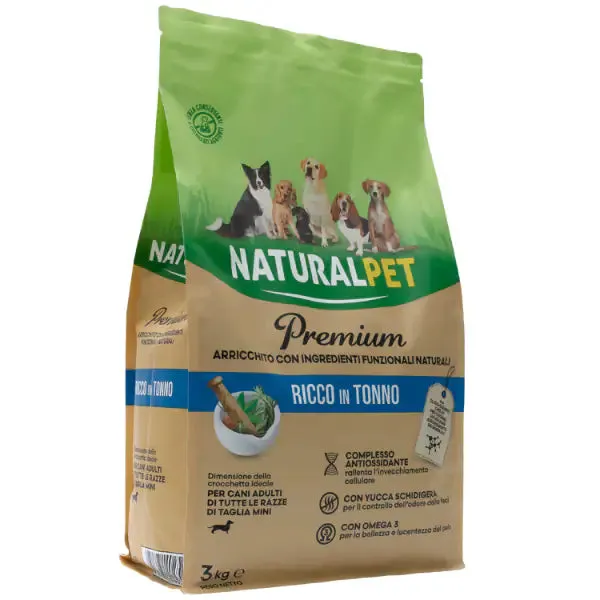 NaturalPet Premium Adult Mini Tonno 3 kg - Crocchette naturali cane - immagine 1
