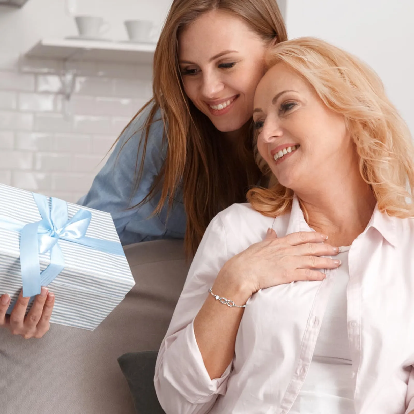 Tusuzik Idee Regalo Mamma Bracciale Donna Argento 925 Bracciale Cuore Regalo Compleanno Mamma Gioielli Donna Regalo Festa Della Mamma - immagine 4