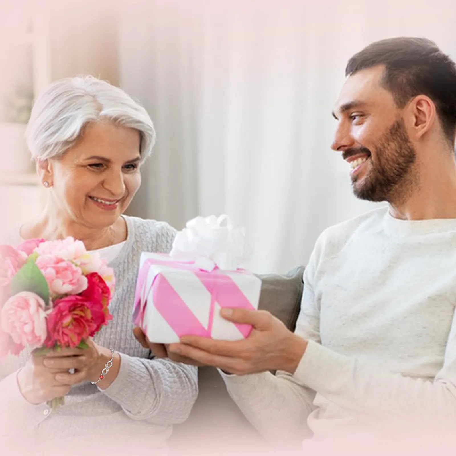 Tusuzik Idee Regalo Mamma Bracciale Donna Argento 925 Idee Regalos Originali Compleanno Regalo Festa Della Mamma - immagine 5