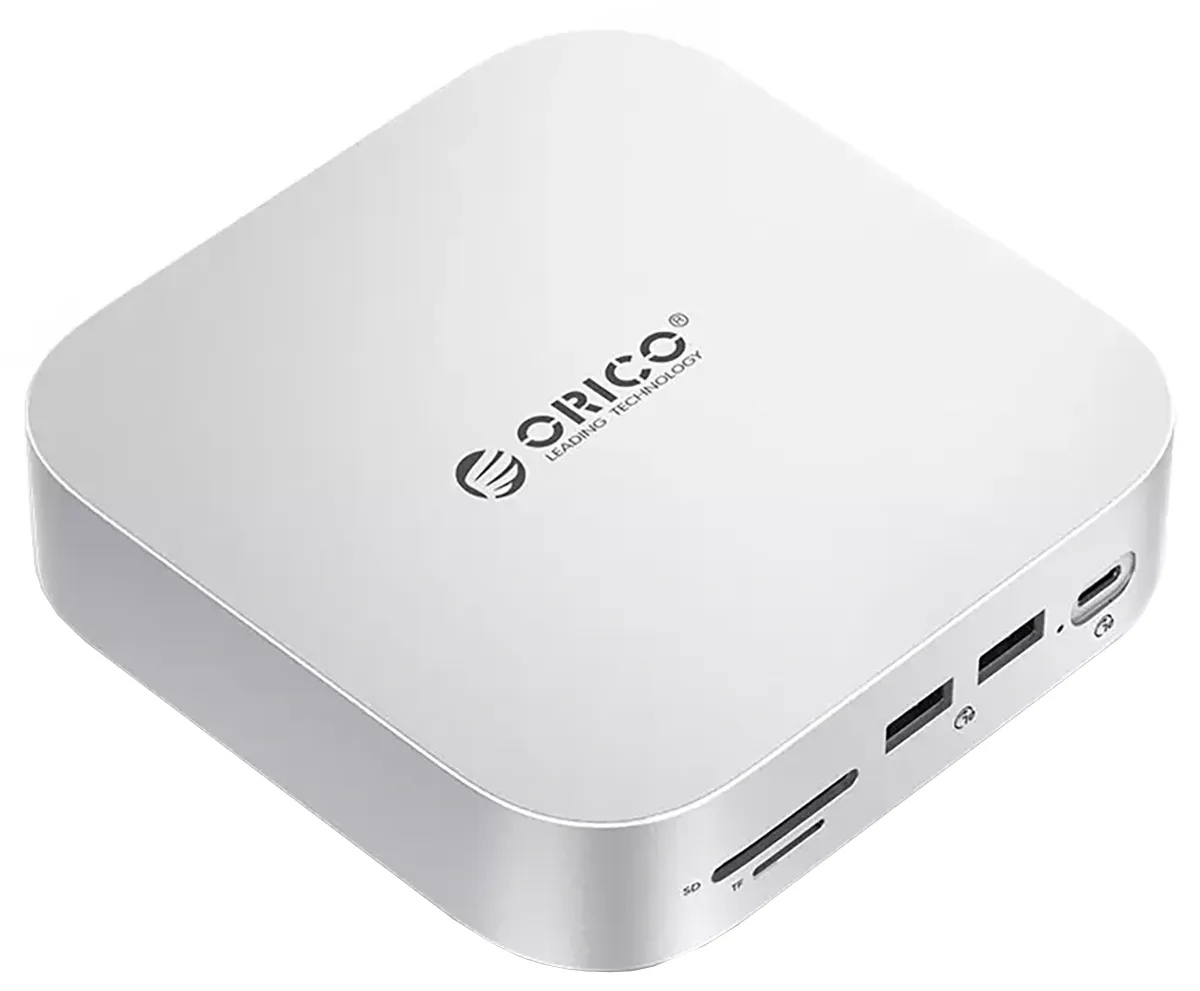 Hub Multifunzionale Orico MiniLink M48PR per Apple Mac Mini M4 / Mini M4 Pro, 9in1, Argento - immagine 1