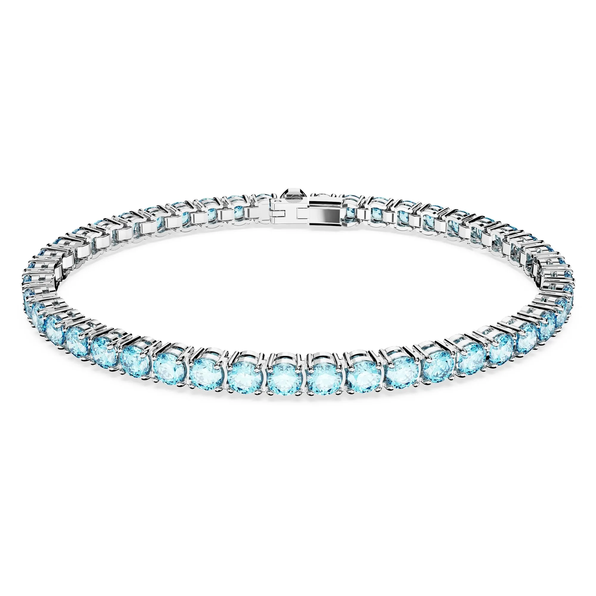Swarovski Braccialetto Matrix Tennis, Taglio Round, Blu, Placcato rodio - immagine 1