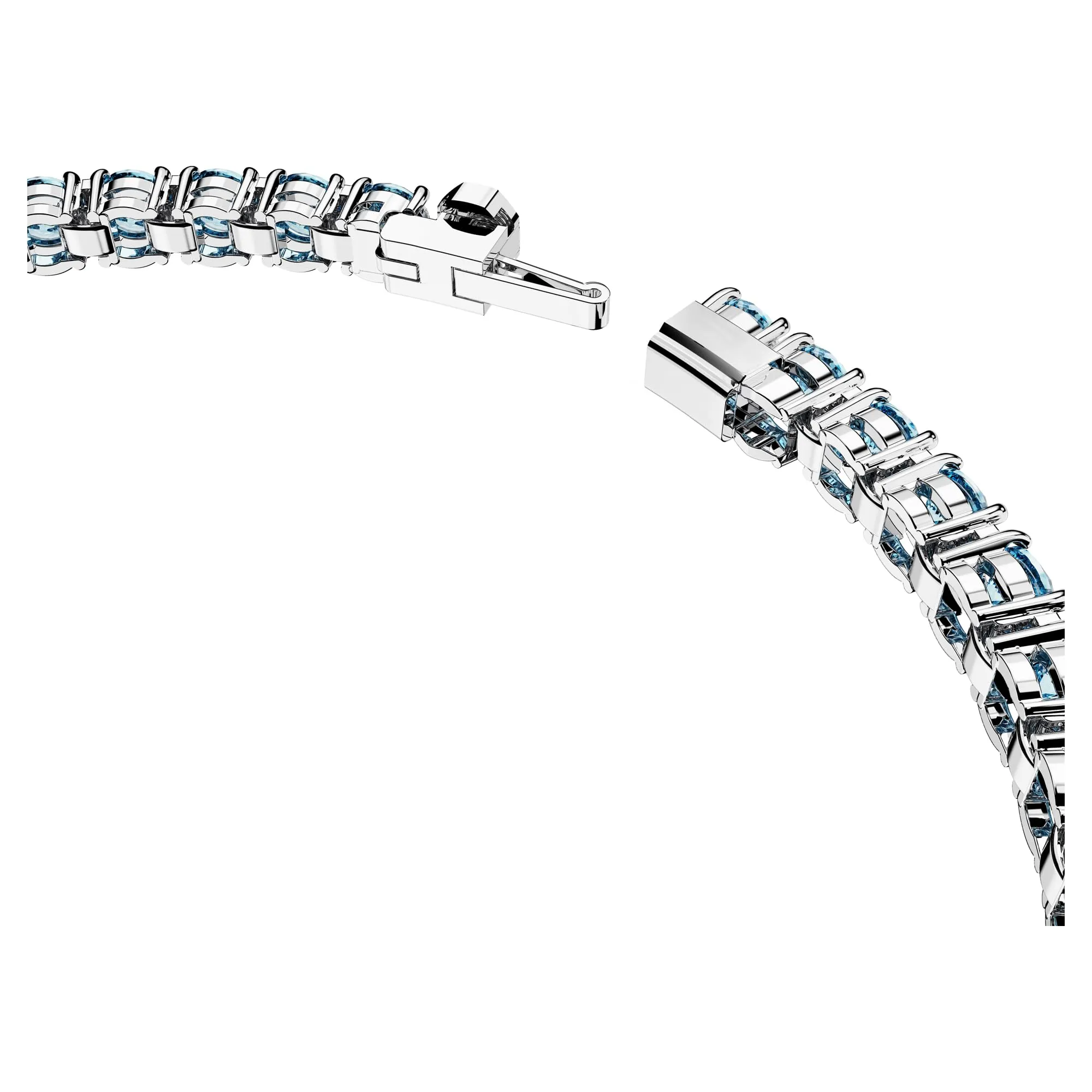 Swarovski Braccialetto Matrix Tennis, Taglio Round, Blu, Placcato rodio - immagine 3