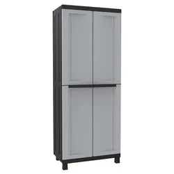 TWIST Black 3680 Armadio plastica 2 Ante battenti Grigio e Nero (70cm) Mobile KIT - immagine 1