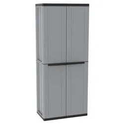 J LINE 368 Armadio plastica 2 Ante battenti Grigio chiaro e scuro (70cm) Mobile KIT - immagine 1