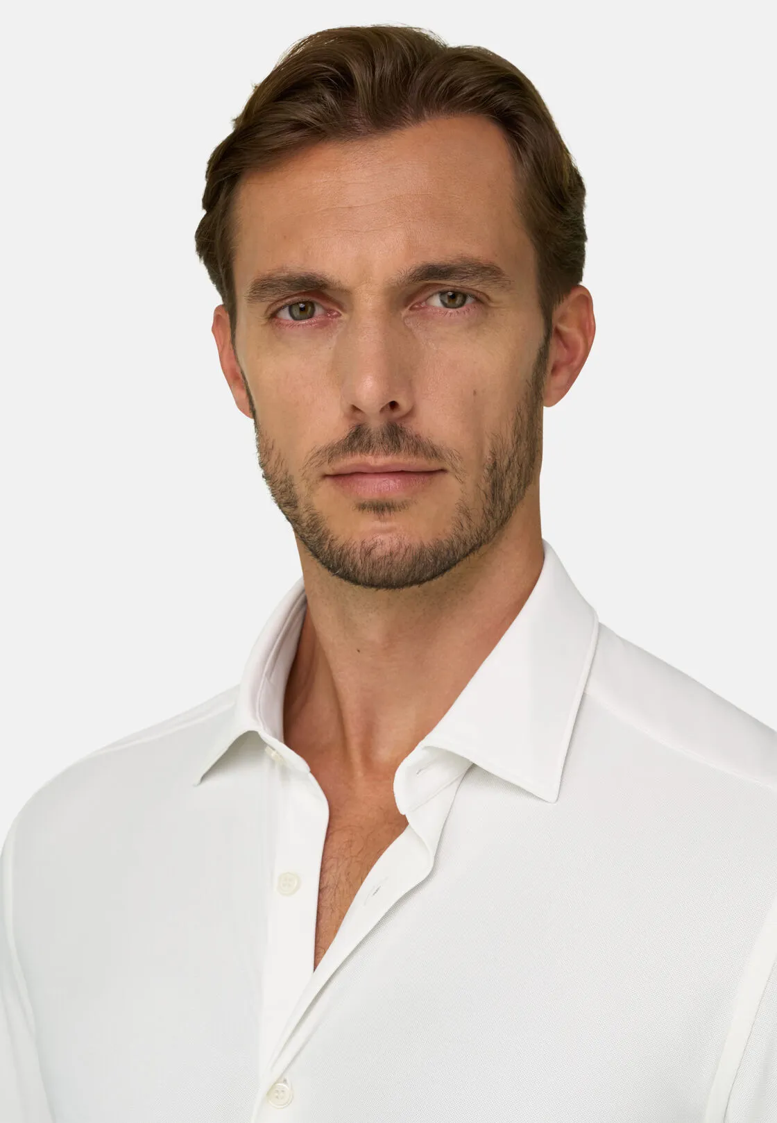 Boggi, Camicia In Nylon Elasticizzato B Tech Slim Fit, Uomo, Bianco, Taglia: S - immagine 3