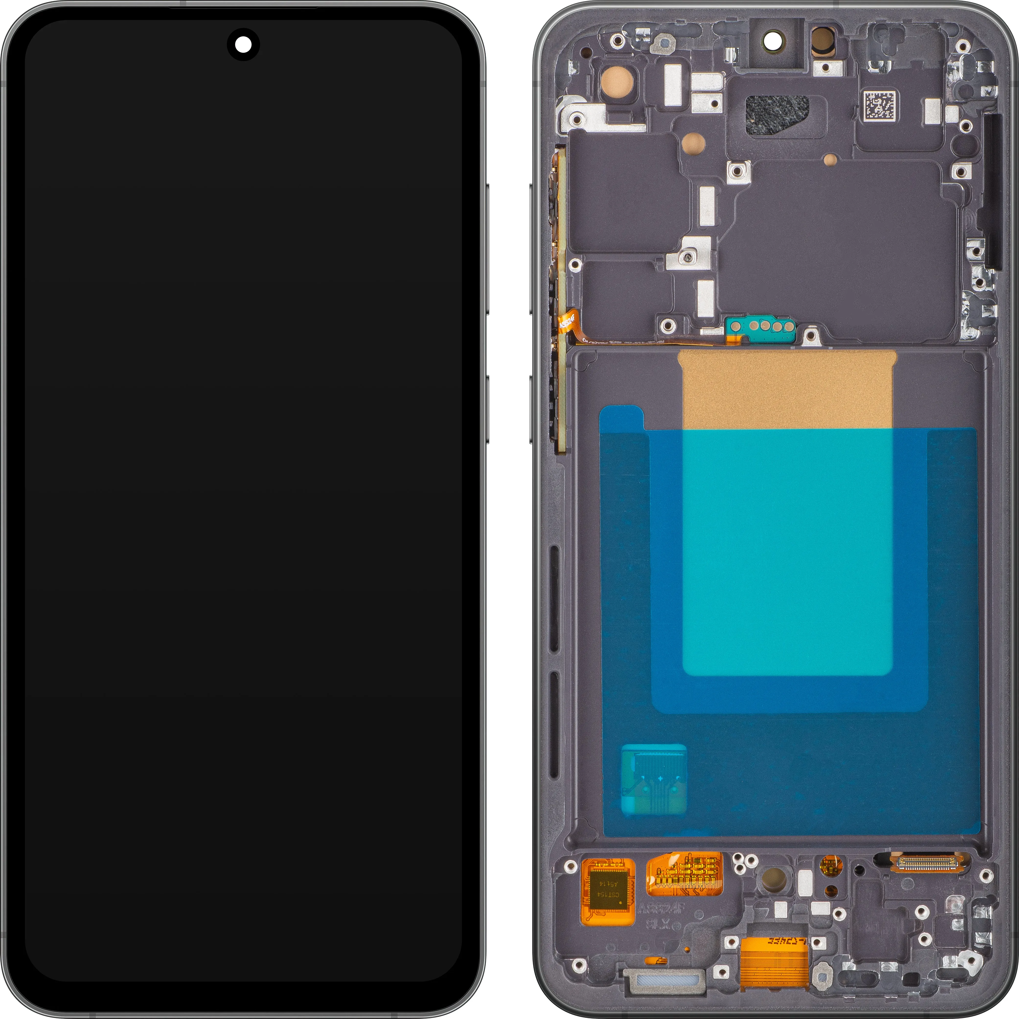 Display con Touchscreen MP compatibile con Samsung Galaxy S24 FE S721, con Cornice, Versione OLED, Nero - immagine 1