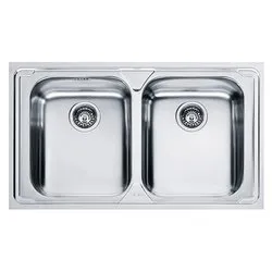 Lavello 2 vasche (86x50cm) Llx 620 L LOGICA LINE Inox Spazzolato 101 0153 292 - immagine 1