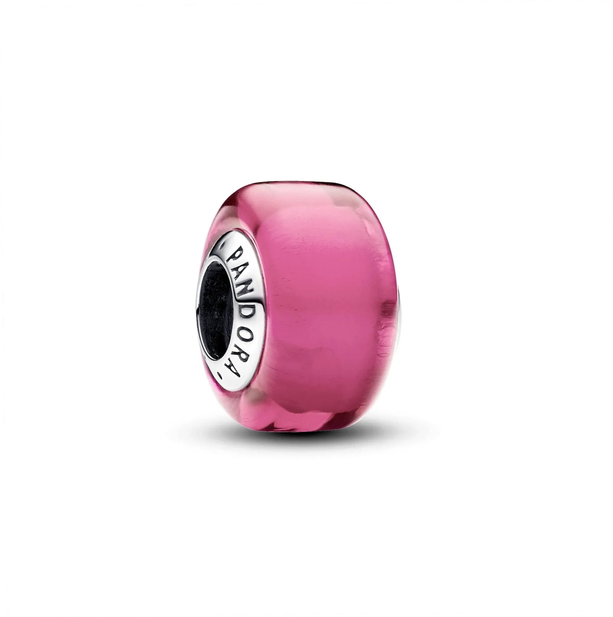 PANDORA Ciondolo Moments in argento 9 con vetro di Murano rosa - immagine 3