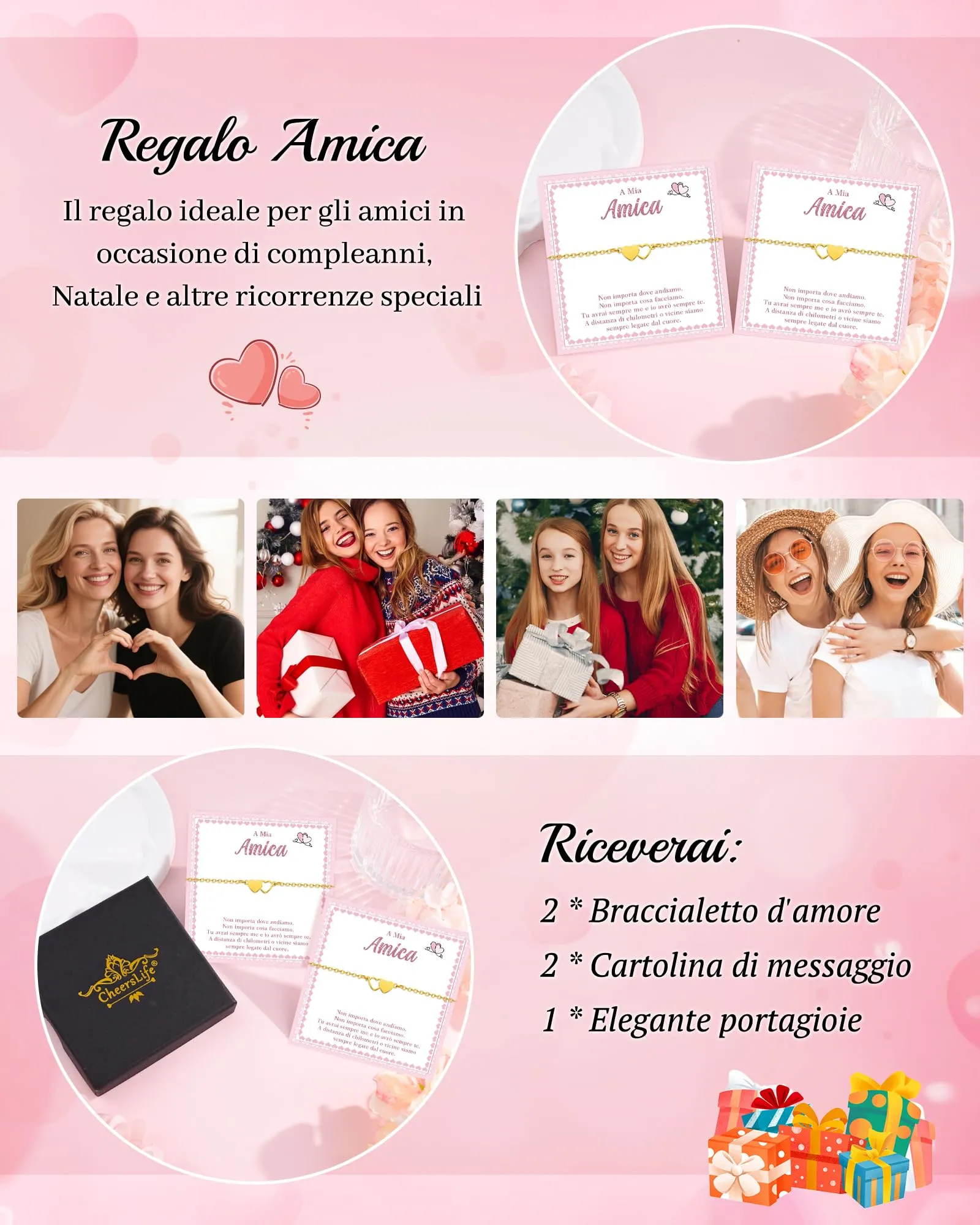Cheerslife 2Pcs Regalo Amica Speciale Originale Braccialetti Amicizia - immagine 6