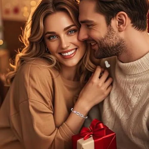 Tusuzik Bracciale Argento 925 Donna Infinito con Cuore Zirconi - immagine 7