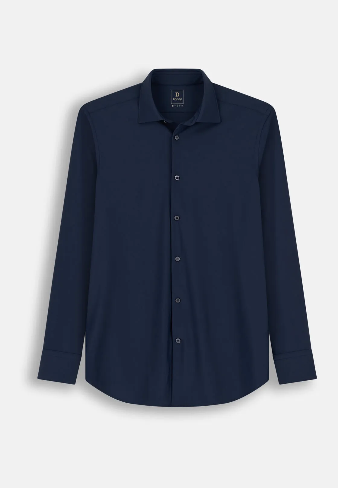 Boggi, Camicia In Nylon Elasticizzato B Tech Slim Fit, Uomo, Navy, Taglia: S - immagine 6
