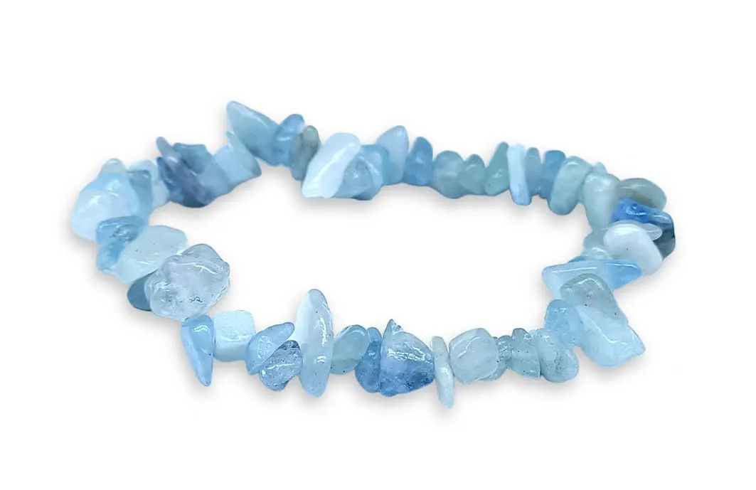 Generico Bracciale chips braccialetto pietra vera naturale (ACQUAMARINA -) - immagine 1