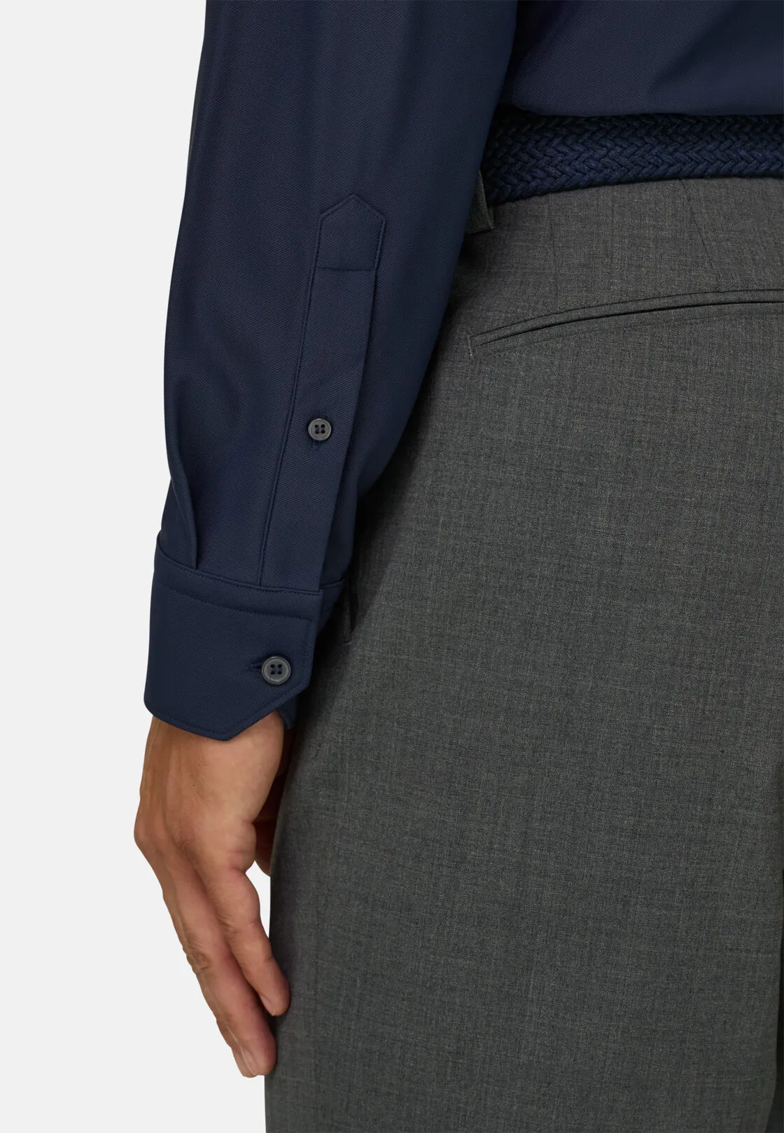 Boggi, Camicia In Nylon Elasticizzato B Tech Slim Fit, Uomo, Navy, Taglia: XXL - immagine 4