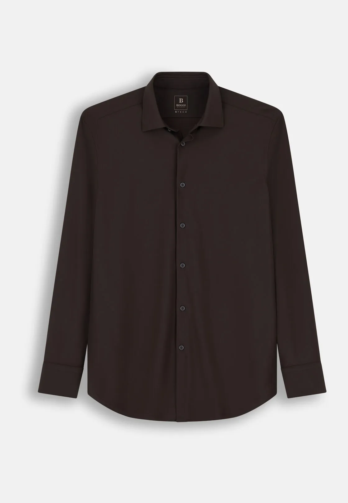 Boggi, Camicia In Nylon Elasticizzato B Tech Slim Fit, Uomo, Marrone scuro, Taglia: M - immagine 6