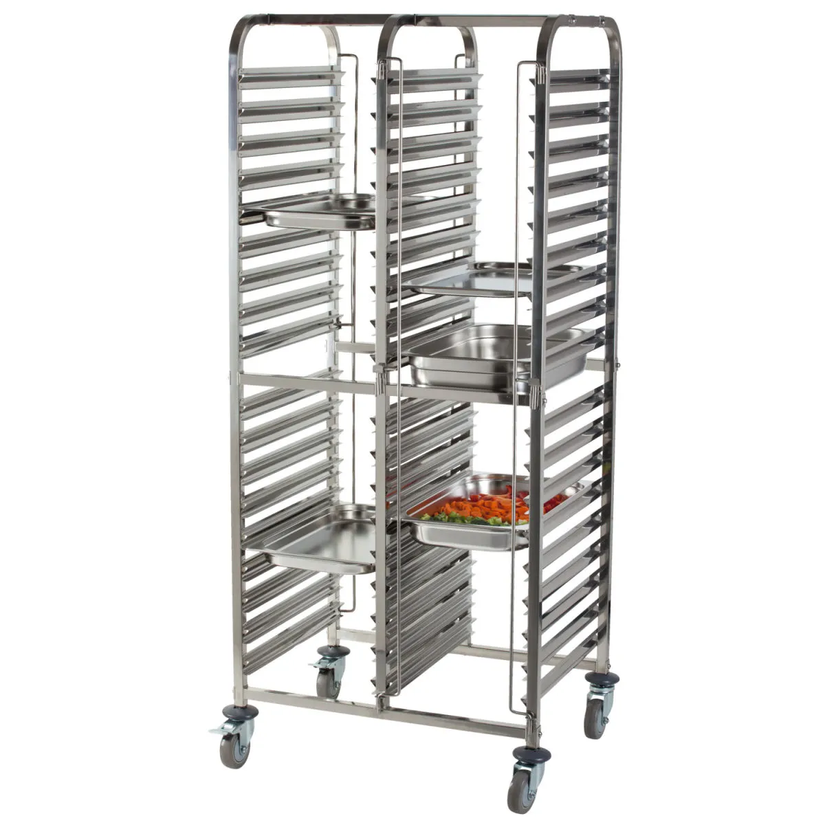 PULSIVA Carrello portateglie gastronorm Duo; 75x55.5x170 cm (LxPxH); argento - immagine 1