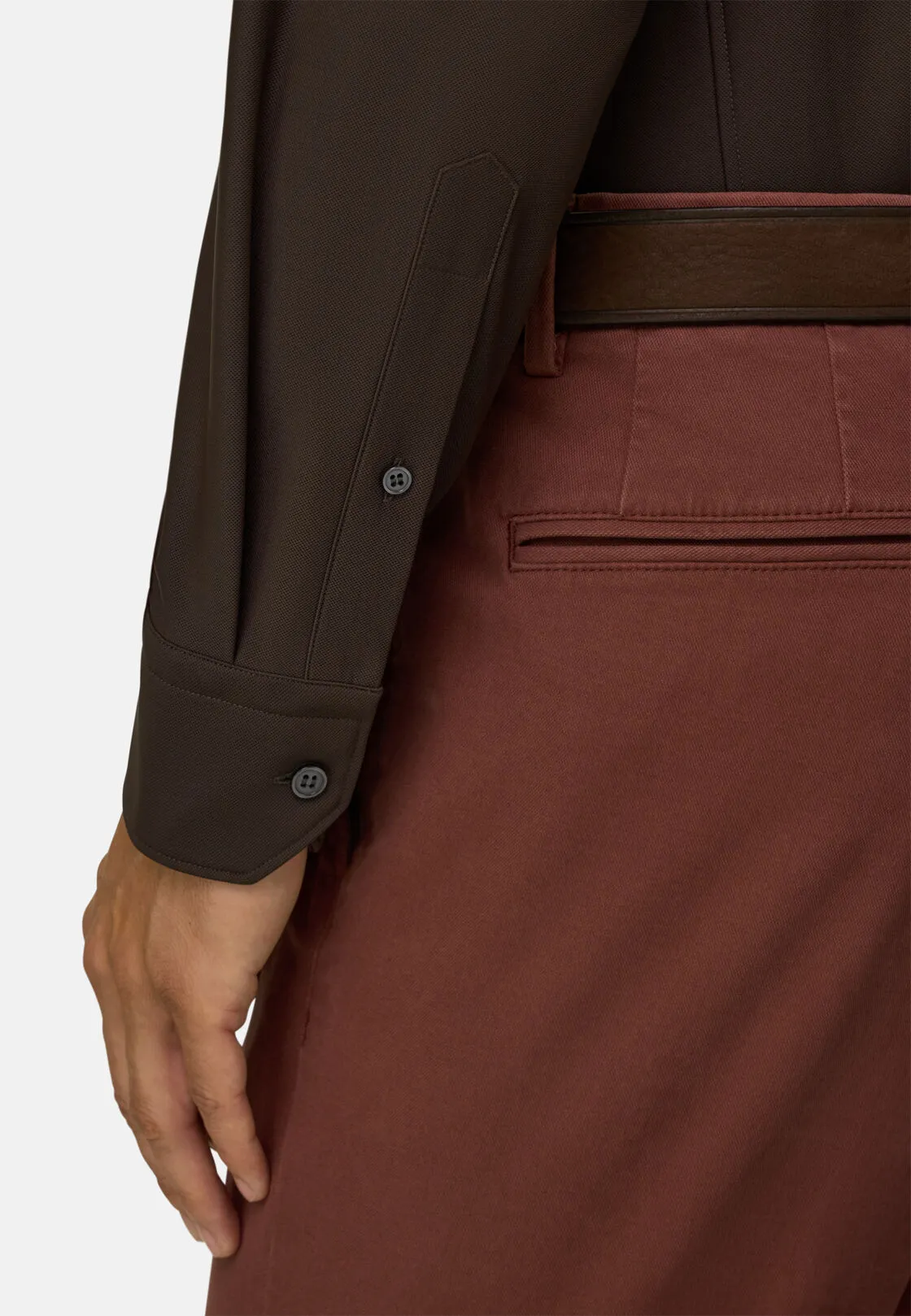 Boggi, Camicia In Nylon Elasticizzato B Tech Slim Fit, Uomo, Marrone scuro, Taglia: XXL - immagine 4