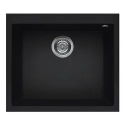 Lavello 1 vasca (57x50cm) QUADRA 105 Nero Satinato LKQ10586 - immagine 1