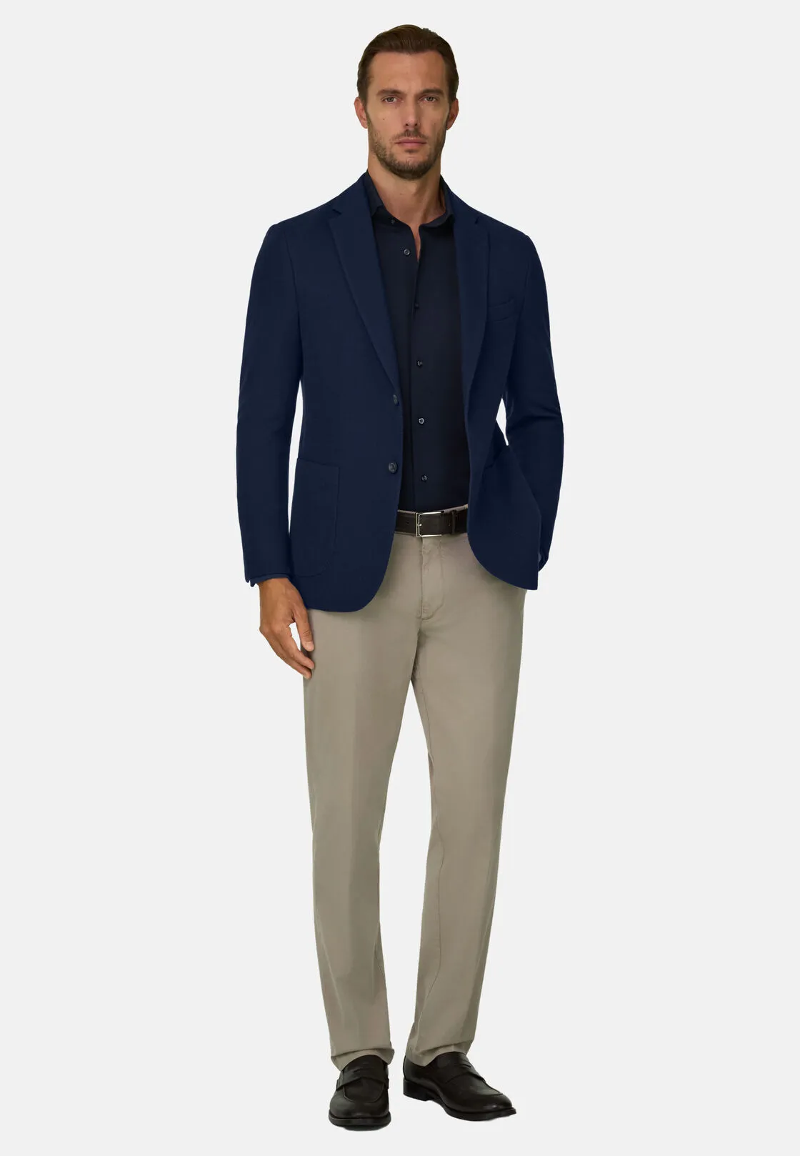 Boggi, Giacca Navy Blu In Cotone Crepe B Jersey, Donna, Navy, Taglia: 50 - immagine 2