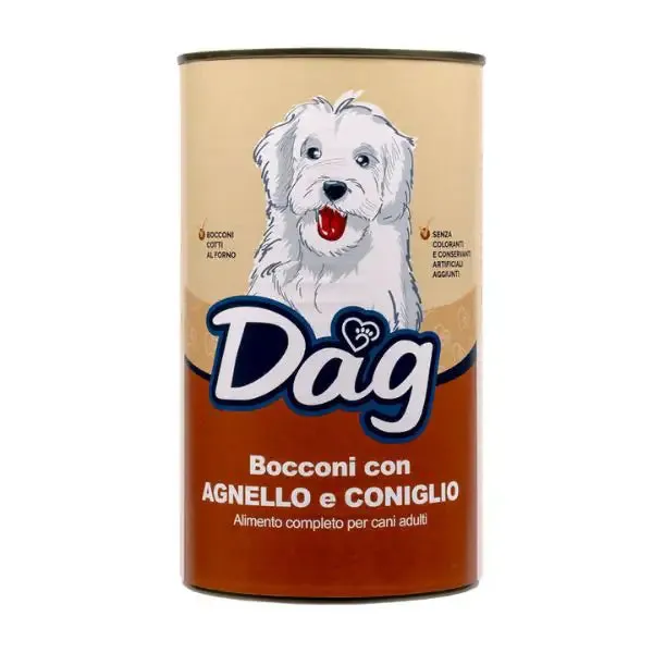 Dag Dog All Breeds Bocconi 1240 gr Agnello e Coniglio - Cibo umido per cani - immagine 1
