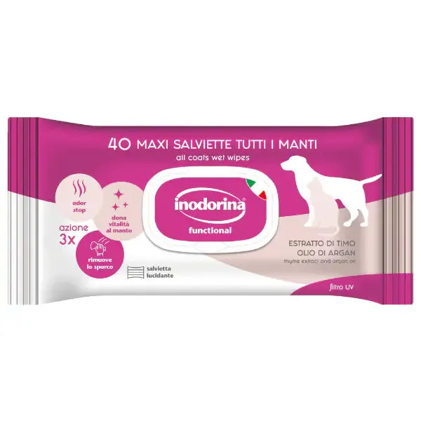 Inodorina salviette igieniche Functional Tutti i manti 40 salviette Latte e vaniglia - immagine 1