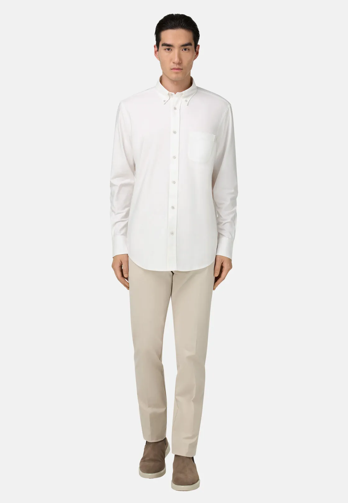 Boggi, Camicia In Oxford Di Cotone Regular Fit, Uomo, Bianco, Taglia: L - immagine 2