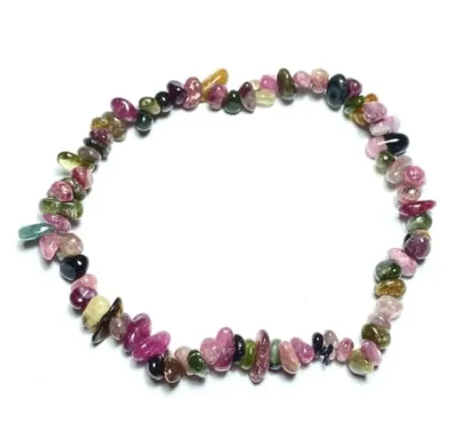 Bracciale chips braccialetto pietra vera naturale (TORMALINA MULTICOLOR) - immagine 2