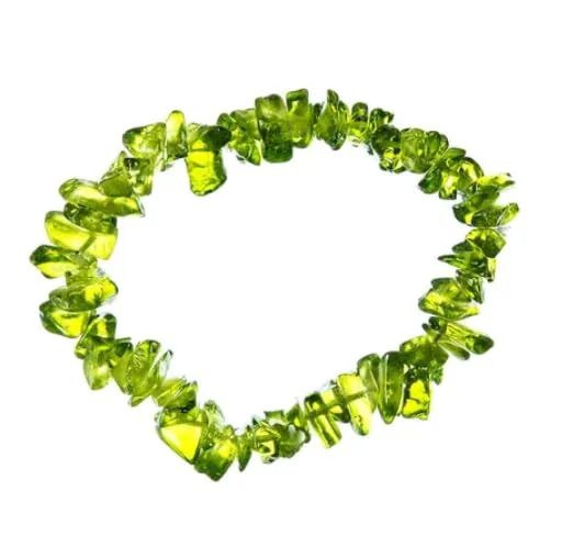 Bracciale chips braccialetto pietra vera naturale (OLIVINA - PERIDOTO) - immagine 1