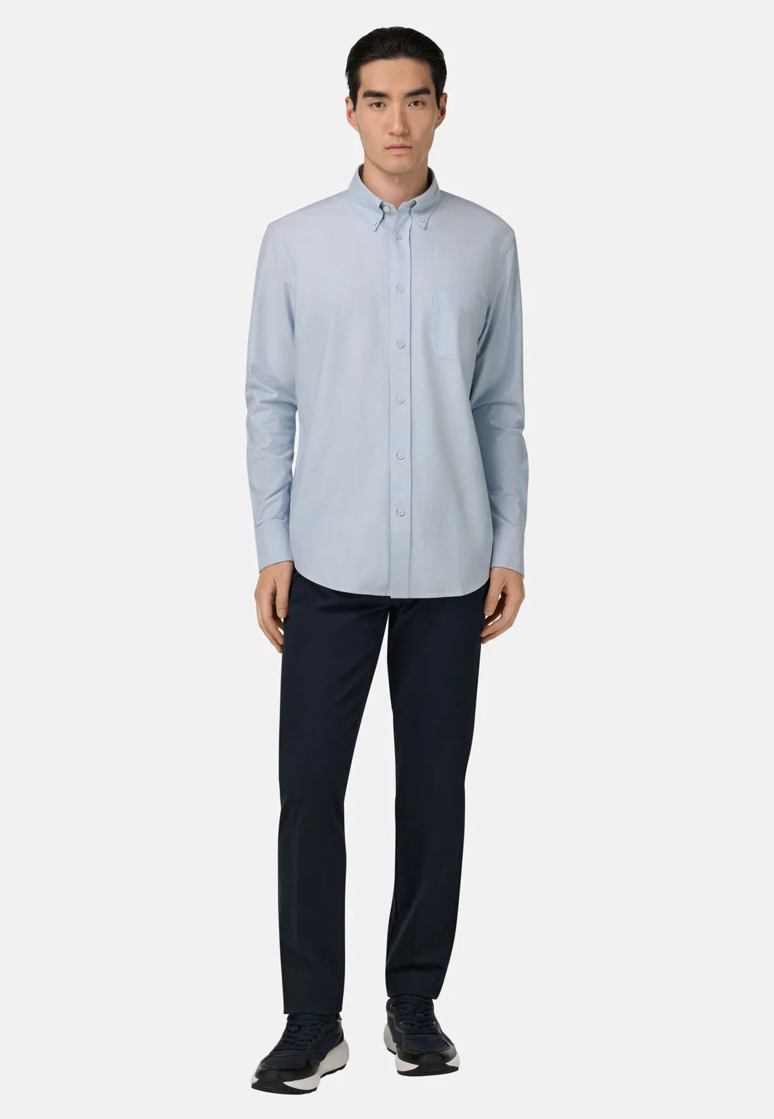 Boggi, Camicia In Oxford Di Cotone Regular Fit, Uomo, Azzurro, Taglia: L - immagine 2