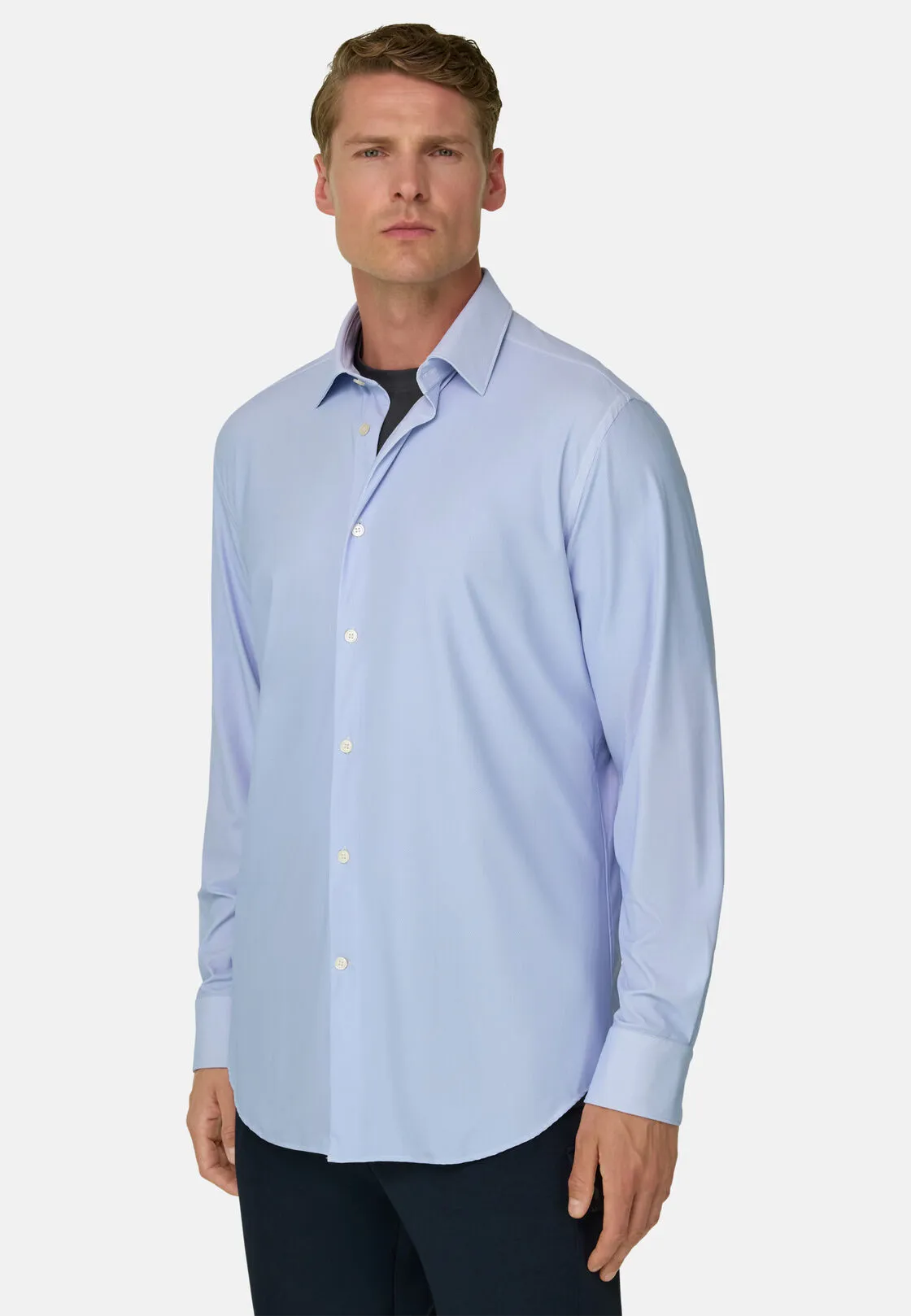 Boggi, Camicia Resca In Nylon Elasticizzato Slim Fit B Tech, Uomo, Azzurro, Taglia: XXL - immagine 1