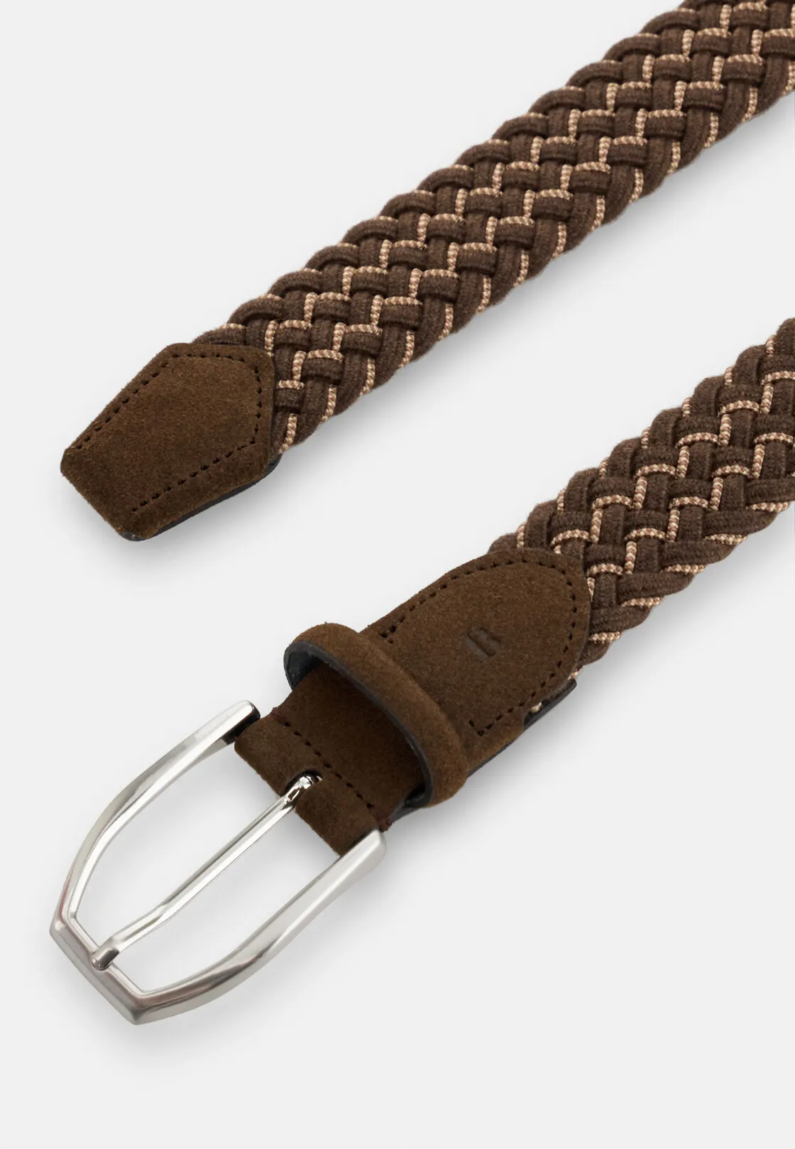 Boggi, Cintura Intrecciata Elasticizzata In Misto Lana, Uomo, Marrone, Taglia: 85 - immagine 2