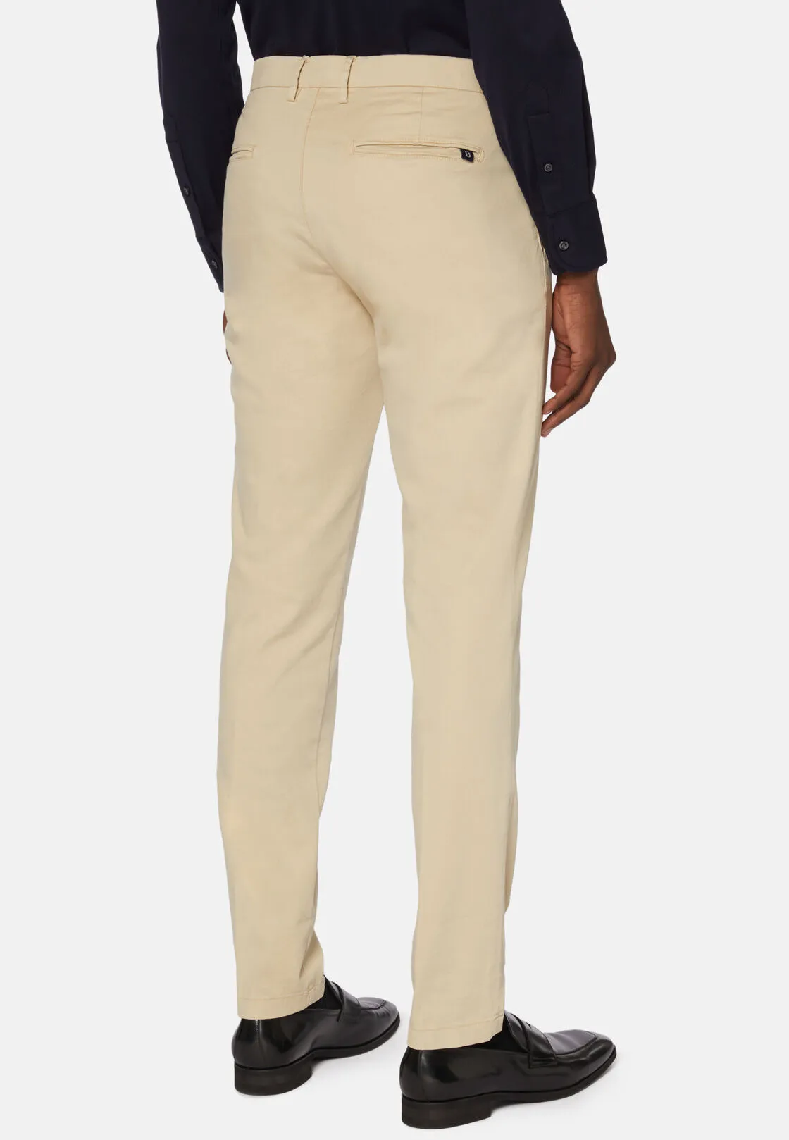 Boggi, Pantaloni In Cotone Tencel Elasticizzato, Uomo, Sabbia, Taglia: 31 - immagine 3