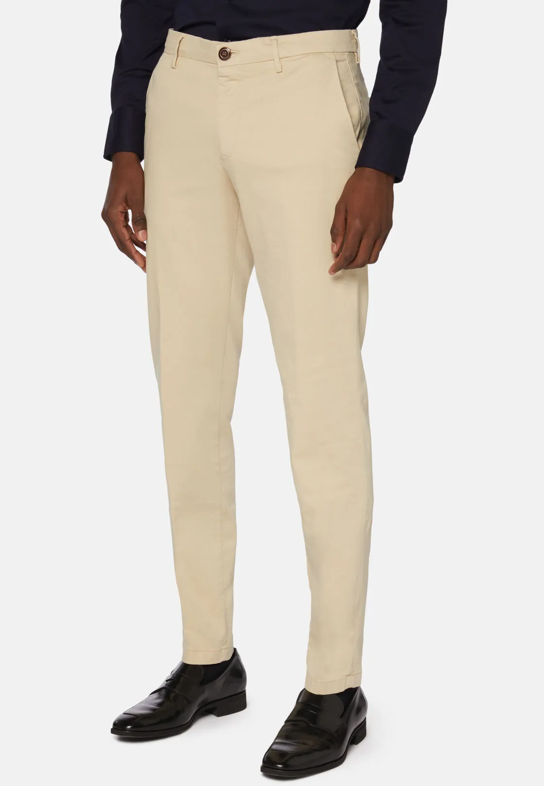 Boggi, Pantaloni In Cotone Tencel Elasticizzato, Uomo, Sabbia, Taglia: 33 - immagine 1