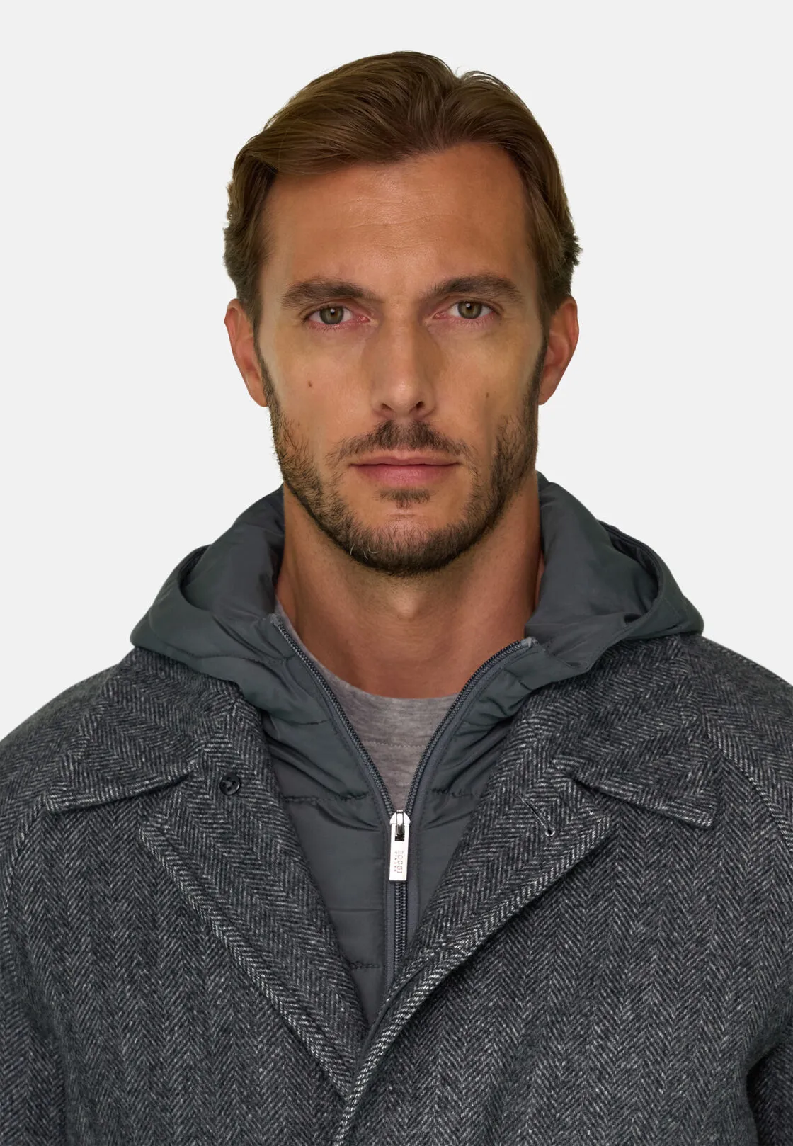 Boggi, Cappotto Mono Petto In Misto Lana, Uomo, Grigio scuro, Taglia: 50 - immagine 3