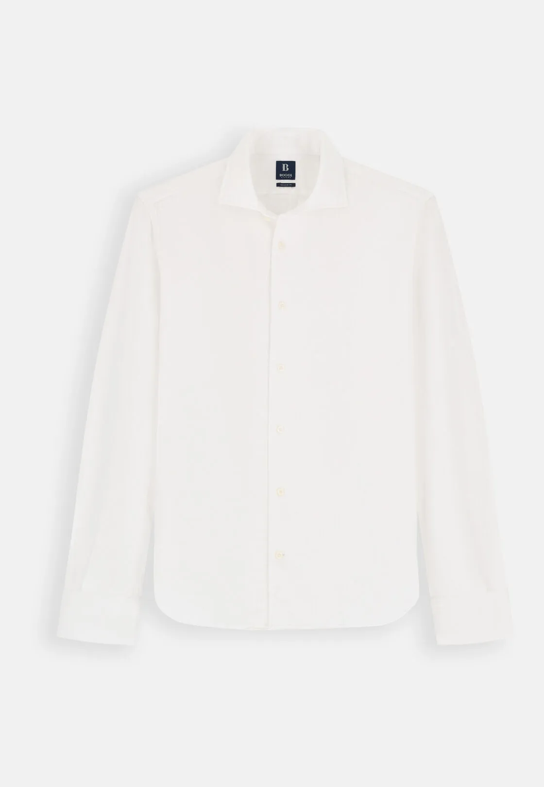 Boggi, Camicia Bianca In Lino Regular Fit, Uomo, Bianco, Taglia: L - immagine 6