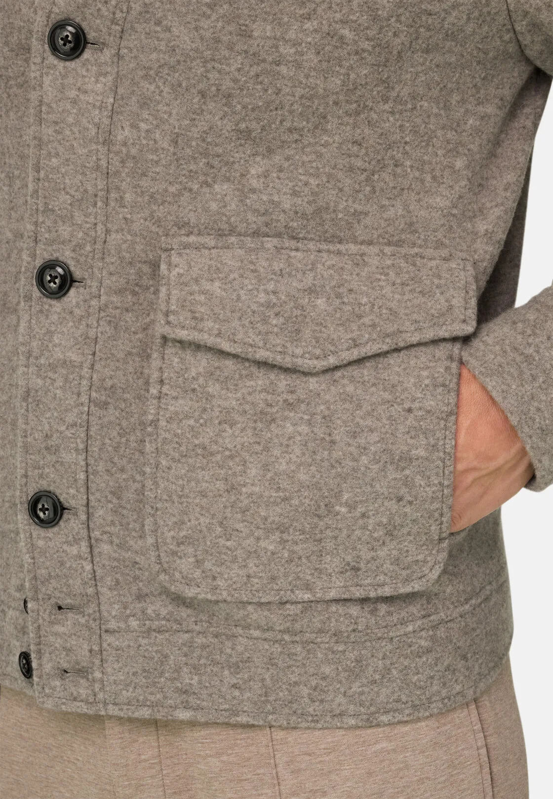 Boggi, Giubbotto In Misto Lana Cashmere Melange, Uomo, Grigio, Taglia: S - immagine 5