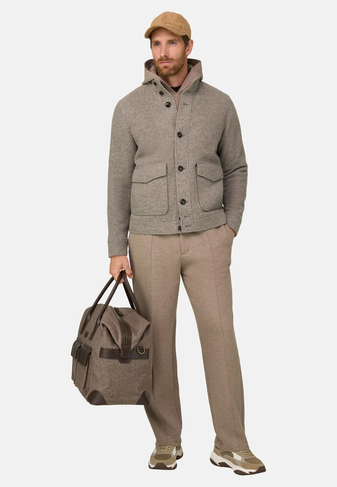 Boggi, Giubbotto In Misto Lana Cashmere Melange, Uomo, Grigio, Taglia: XL - immagine 2