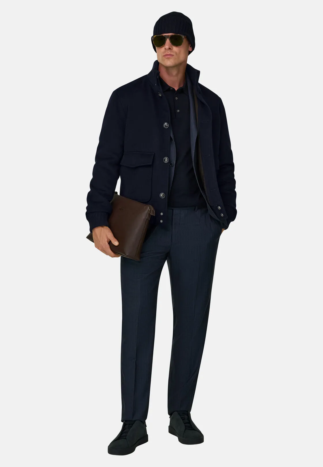 Boggi, Giubbotto Imbottito In Lana Cashmere, Uomo, Navy, Taglia: L - immagine 2