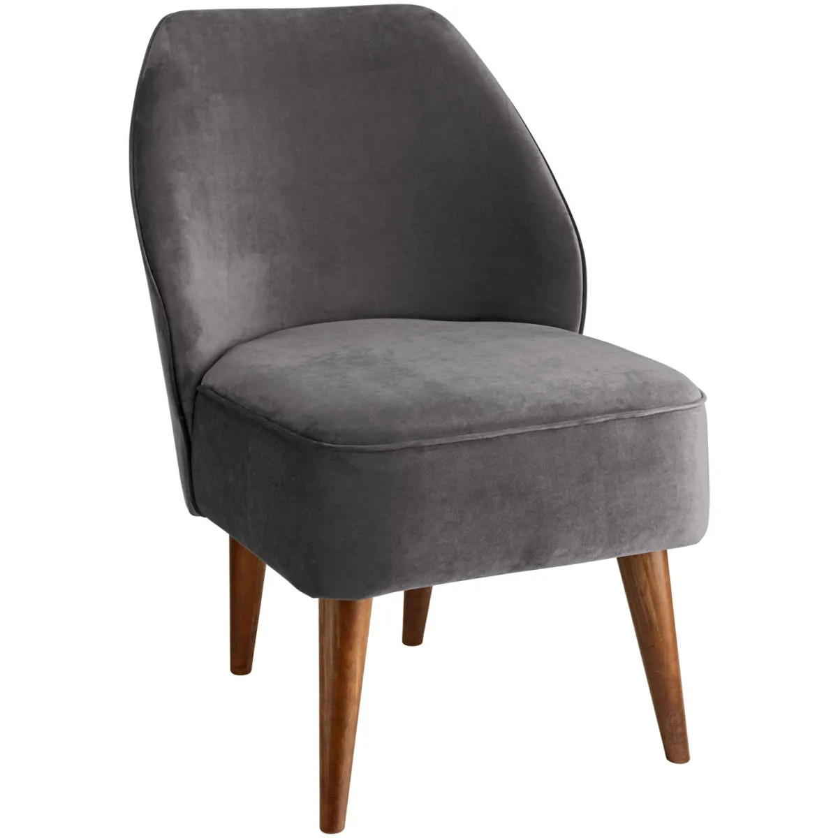 VEGA Poltrona Lasse in velluto; 54x60x82 cm (LxPxH); seduta grigio - immagine 1