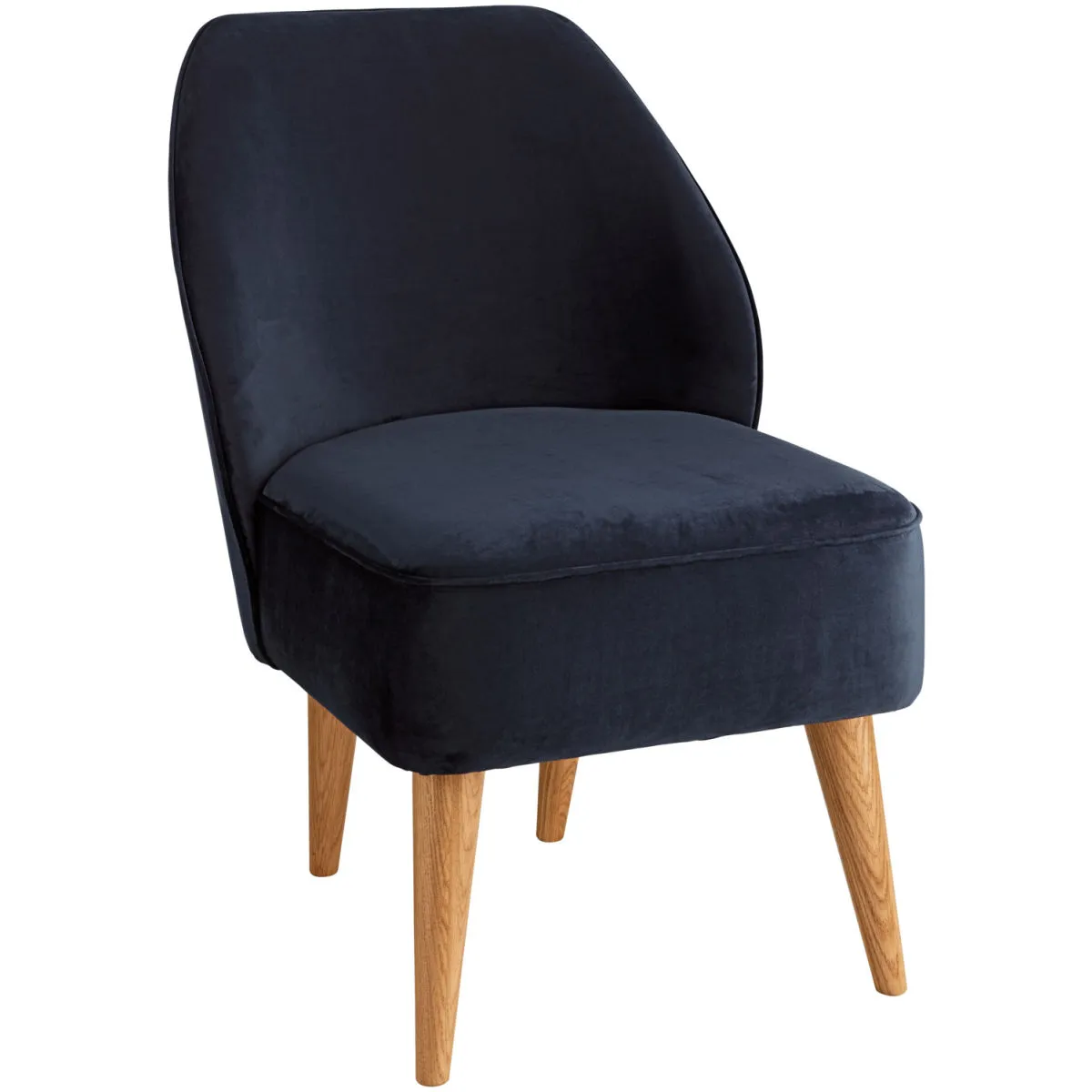 VEGA Poltrona Lasse in velluto; 54x60x82 cm (LxPxH); seduta blu scuro - immagine 1