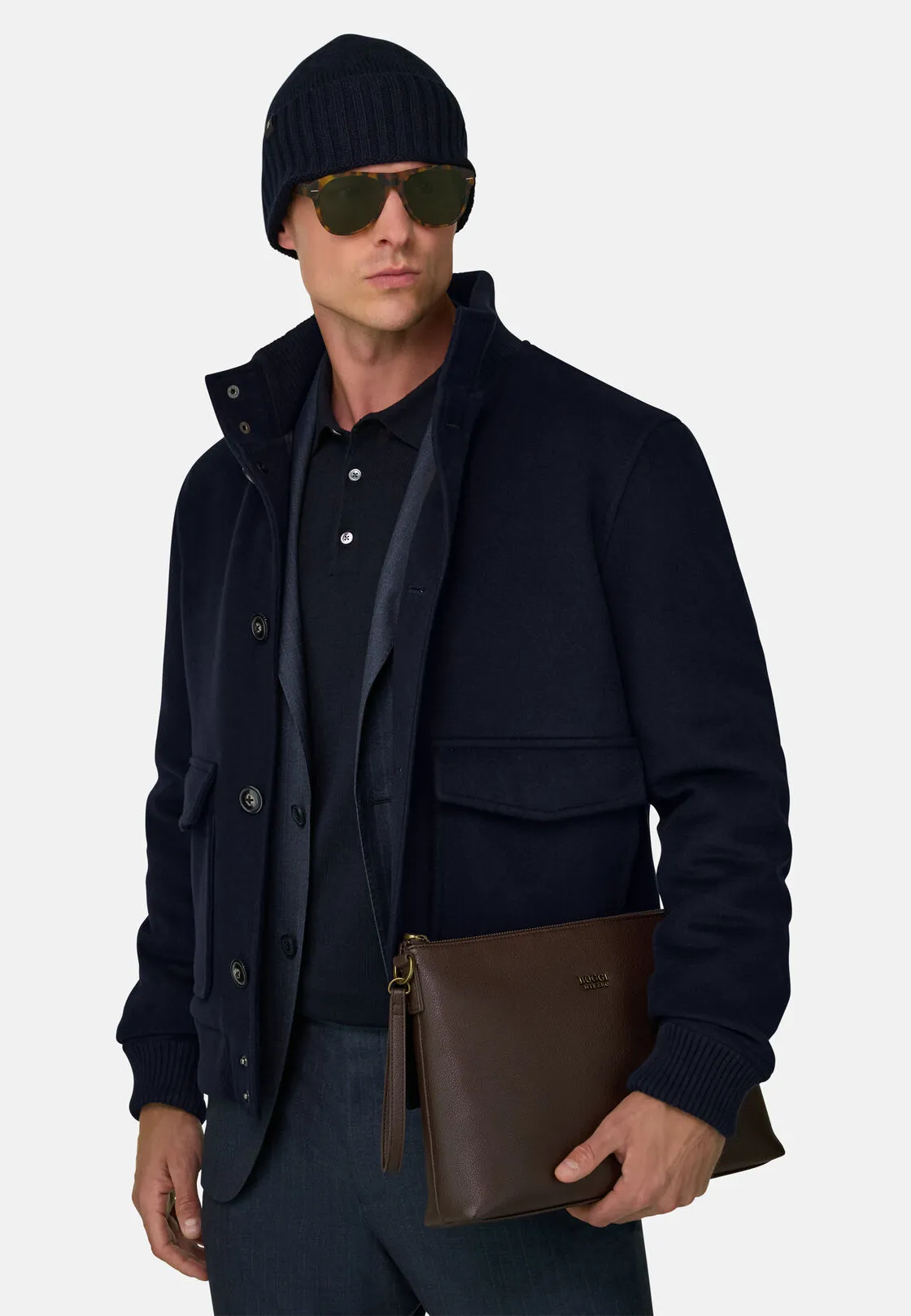 Boggi, Giubbotto Imbottito In Lana Cashmere, Uomo, Navy, Taglia: S - immagine 1