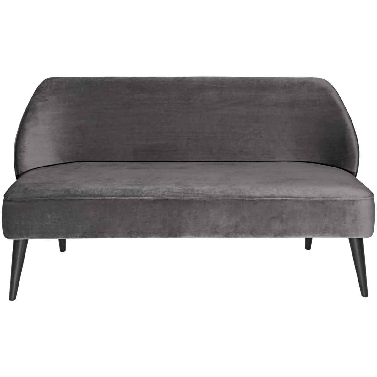 VEGA Divano Houston in velluto; 155x60x82 cm (LxPxH); seduta grigio - immagine 1